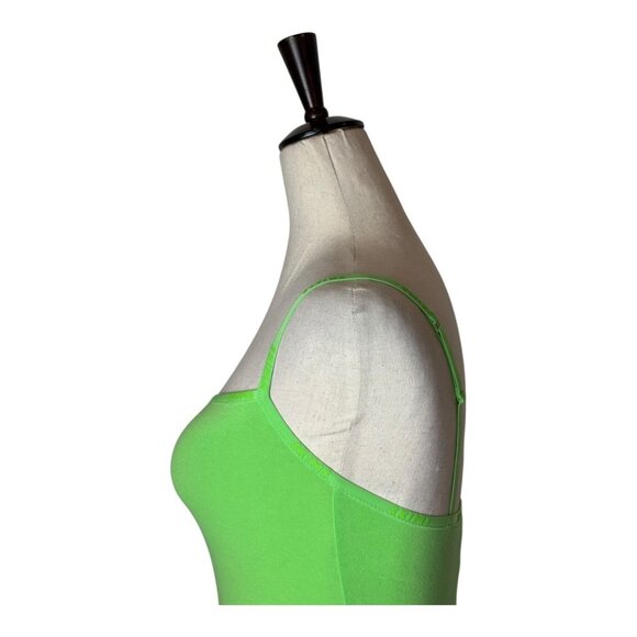 Skims Bodysuit Women Small Neon Green Cotton Logo Snap Close Sexy Colorful - Picture 6 of 15